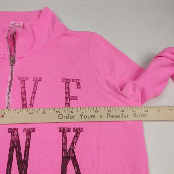 Victorias Secret PINK 1/4 Zip Sweatshirt Long Sleeve Casual Pullover Top Small - Picture 9 of 11